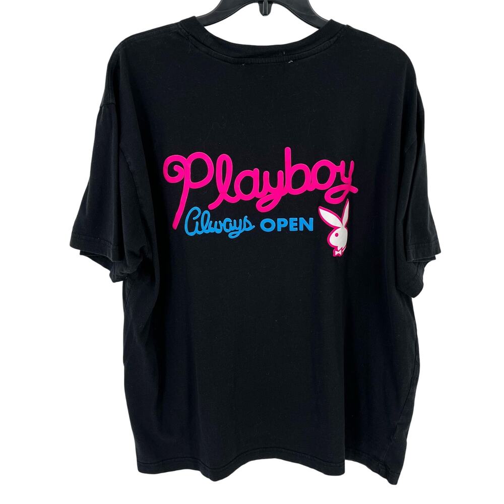 Playboy By Pacsun Always Open Neon Sign Print T Shirt Mens Size Large